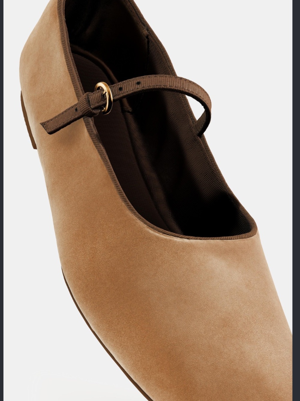 Velvet Ballet Flats - Taupe - Picture 4 of 4